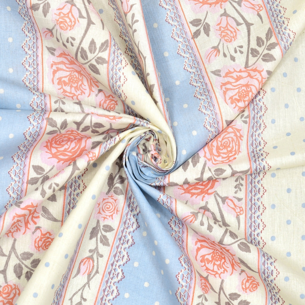 100% Combed Cotton 144 TC King Flat Bedsheet Oribella Bloom