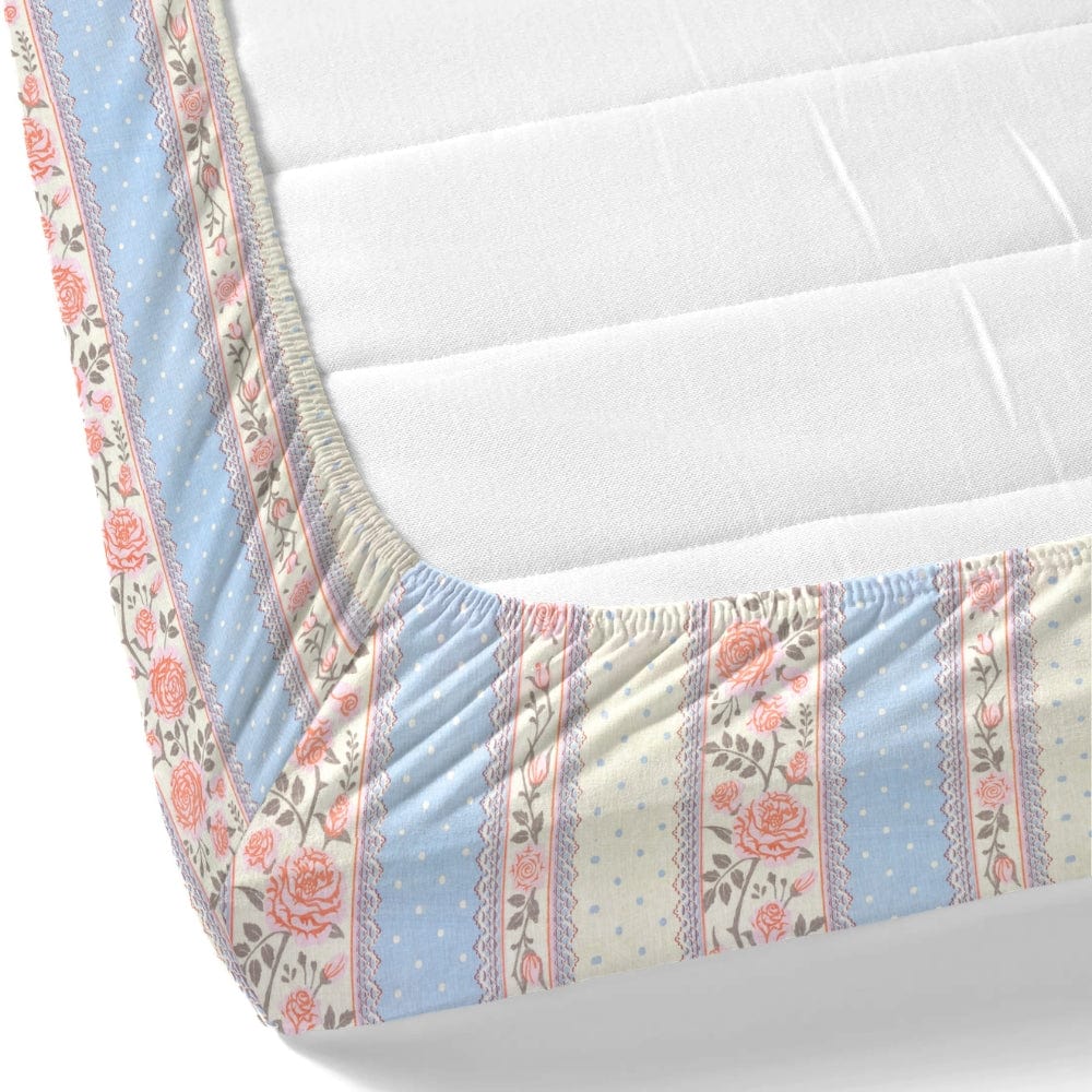 100% Combed Cotton 144 TC King Fitted Bedsheet Oribella Bloom