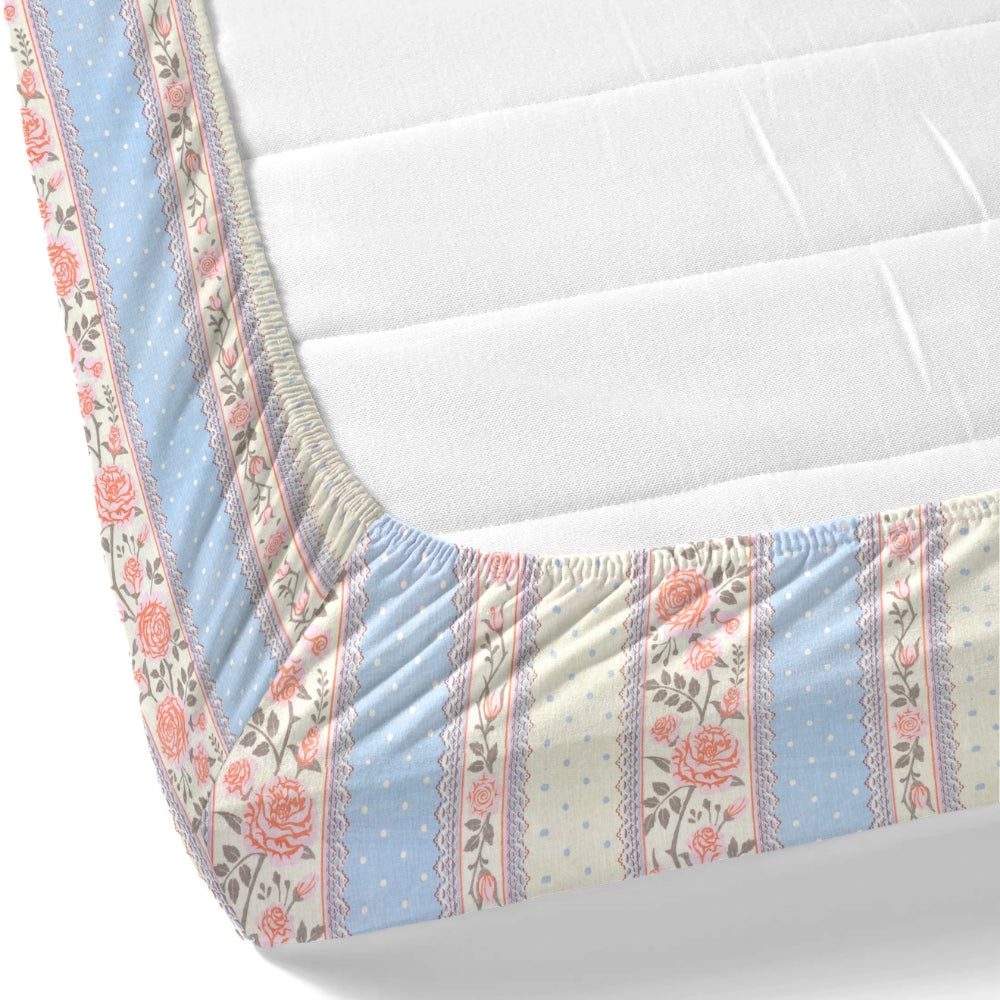 100% Combed Cotton 144 TC King Flat Bedsheet Oribella Bloom