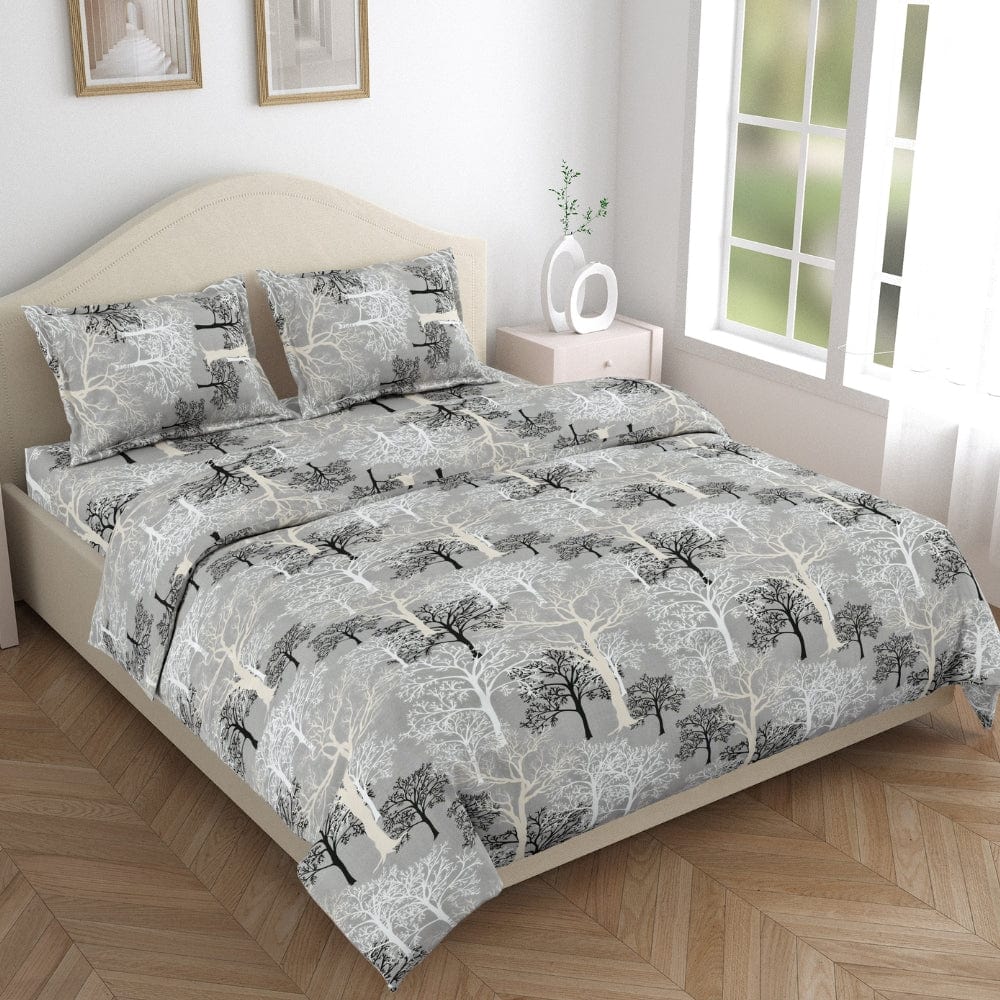 Wildflower Weave 100% Cotton Double Bedsheet, 144 TC