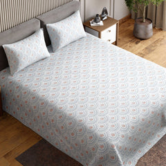 Ring Spun 100% Cotton Double Flat Bedsheet- Breezy Shell - Bedsheets | haus & kinder