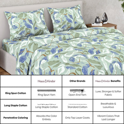 Ring Spun 100% Cotton Bedsheet- Isle Mirage