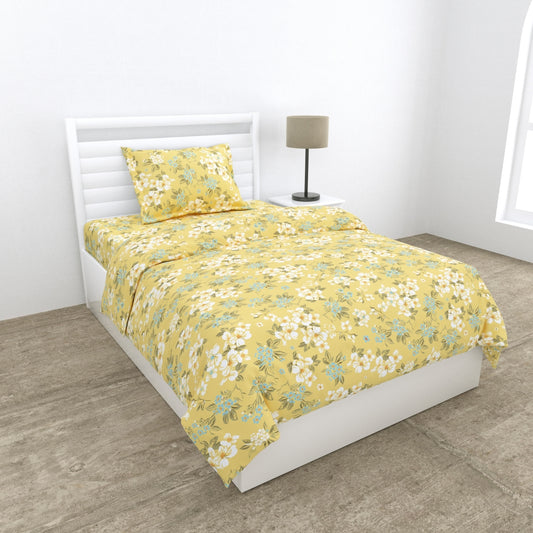 100% Combed Cotton 144 TC Single Flat Bedsheet Floroise