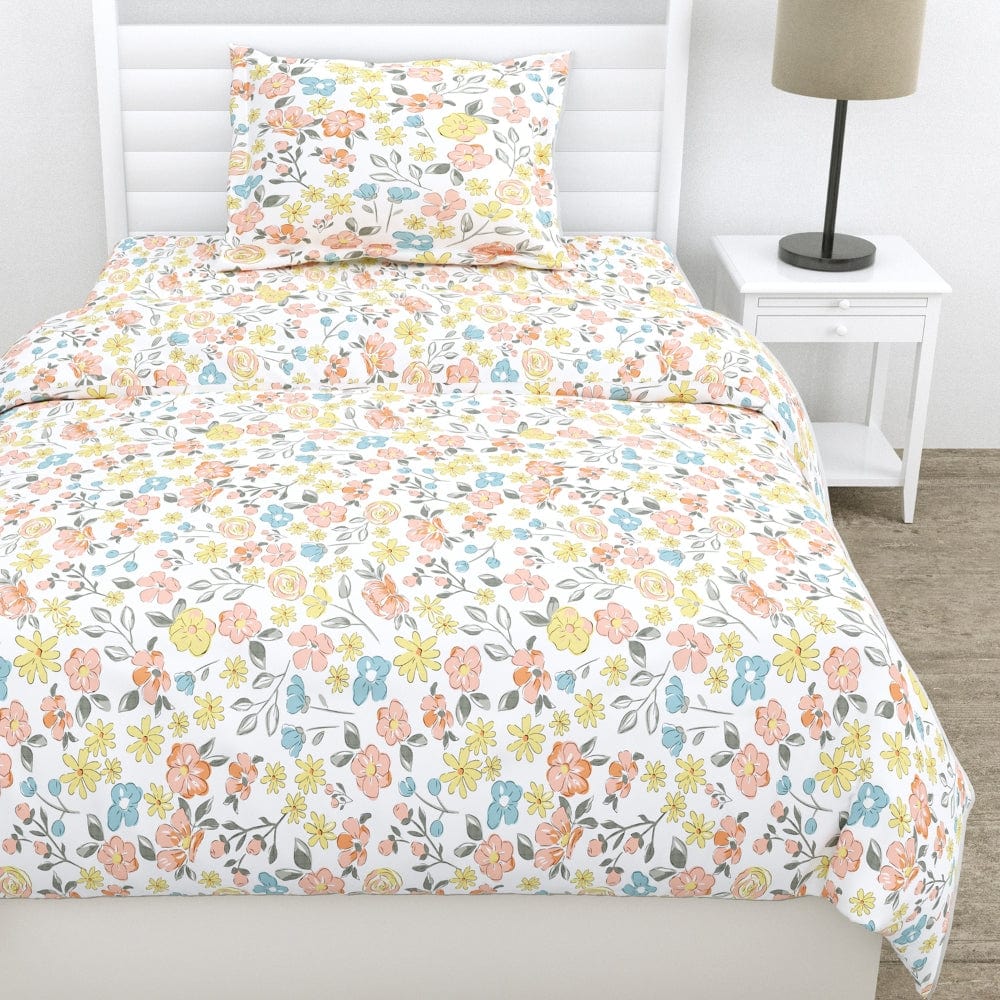 100% Combed Cotton 144 TC Single Flat Bedsheet Island Bloom