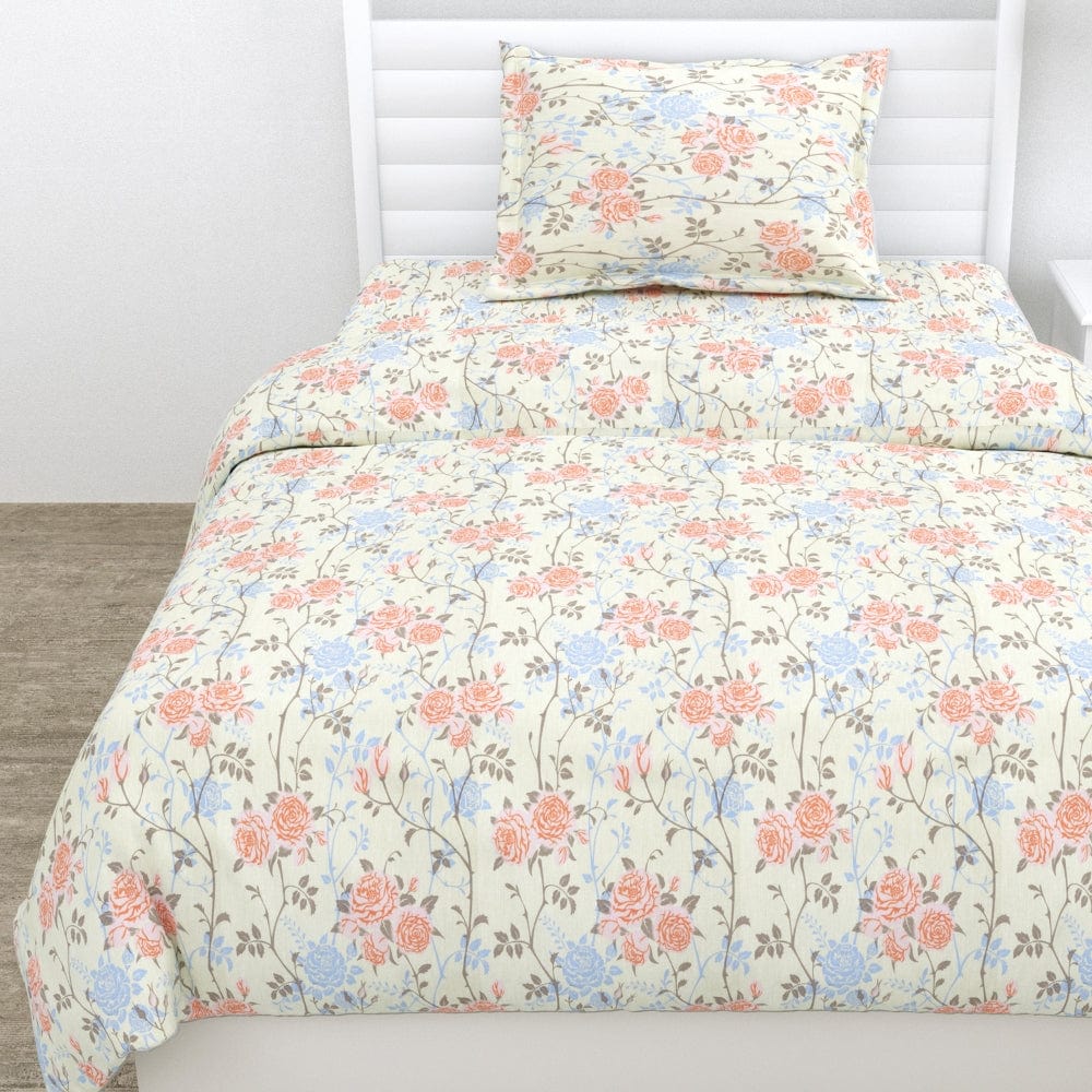 100% Combed Cotton 144 TC Single Flat Bedsheet Petalhaze