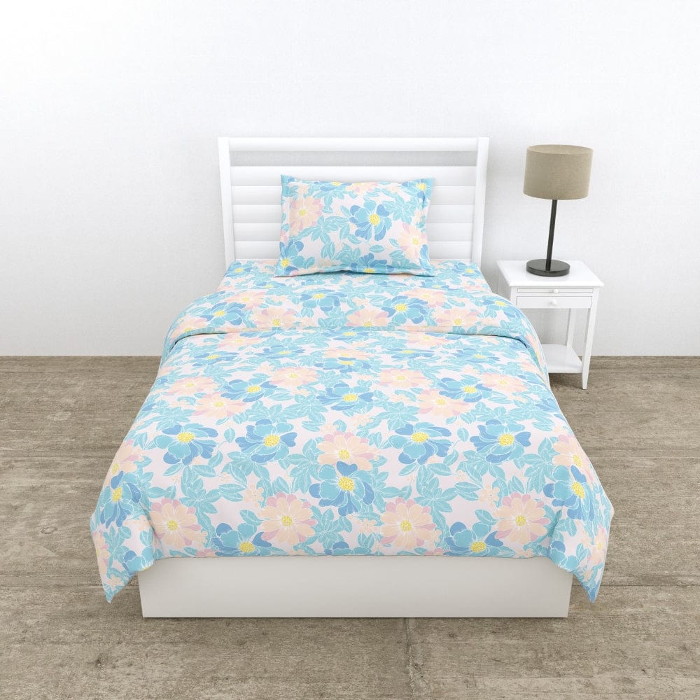 100% Combed Cotton 144 TC Single Flat Bedsheet Petal Veil