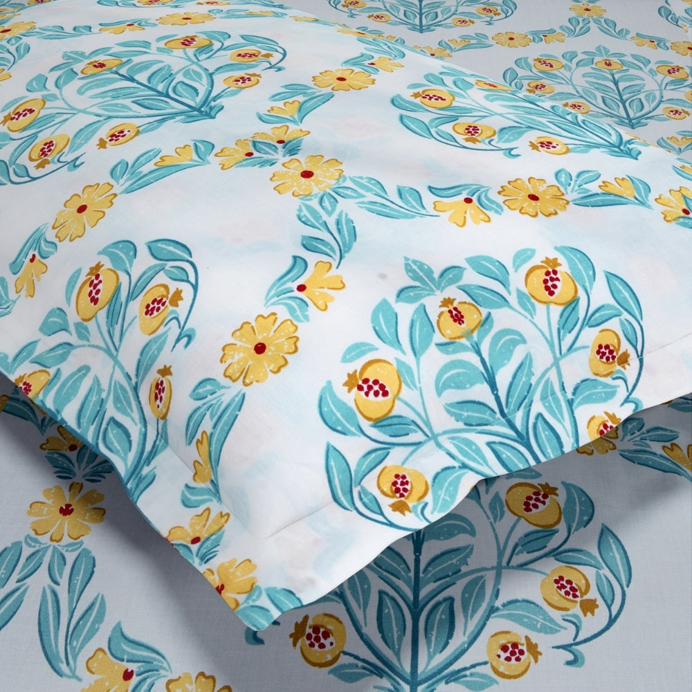 Amber Orchard 100% Cotton King Flat Bedsheet, 186 TC