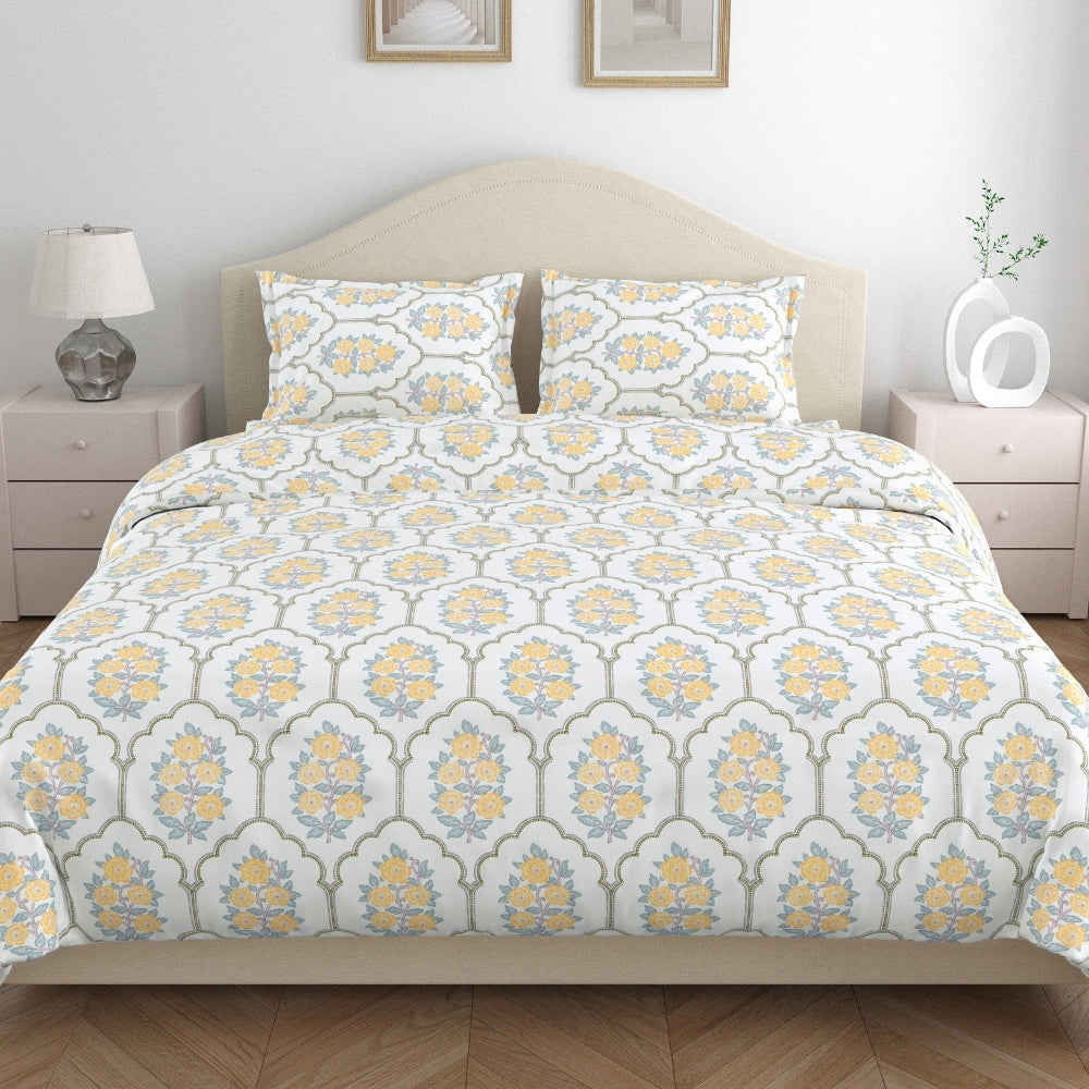 Combed Cotton Double Bedsheet Celebration in Bloom, 186 TC