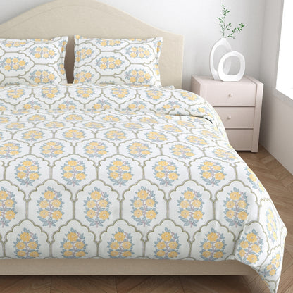 Combed Cotton Double Bedsheet Celebration in Bloom, 186 TC