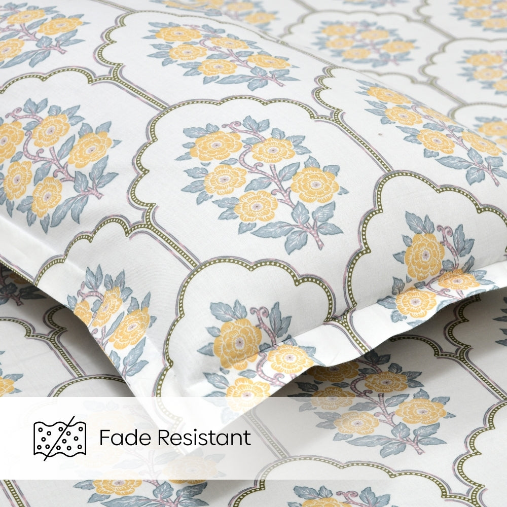 Celebration in Bloom Combed Cotton Double Bedsheet, 186 TC