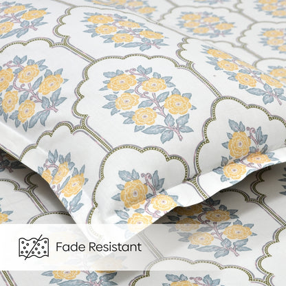 Celebration in Bloom Combed Cotton Double Bedsheet, 186 TC