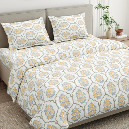 Celebration in Bloom Combed Cotton Double Bedsheet, 186 TC