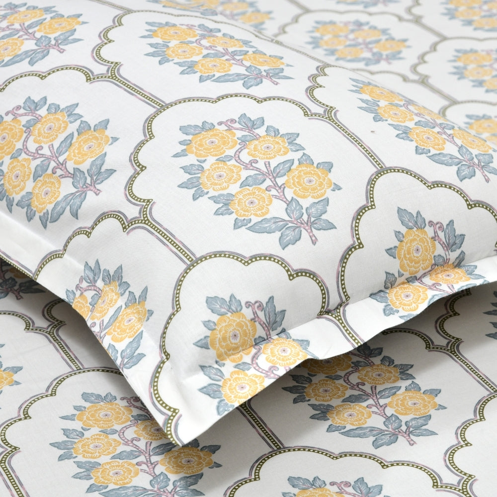 Combed Cotton Double Bedsheet Celebration in Bloom, 186 TC