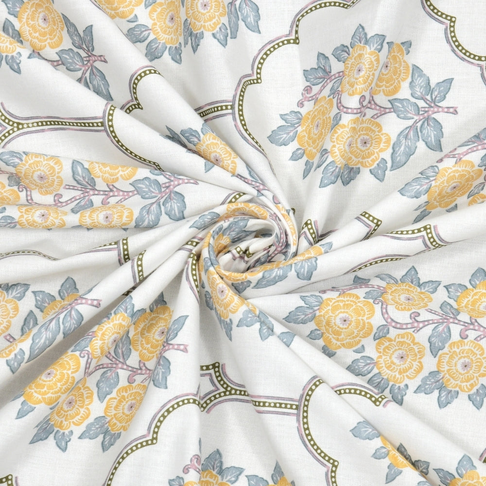 Combed Cotton Double Bedsheet Celebration in Bloom, 186 TC