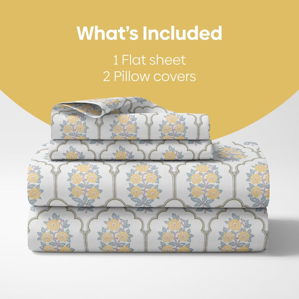 Celebration in Bloom Combed Cotton Double Bedsheet, 186 TC