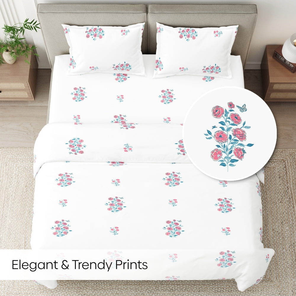 Festive Harmony Combed Cotton Double Bedsheet, 186 TC