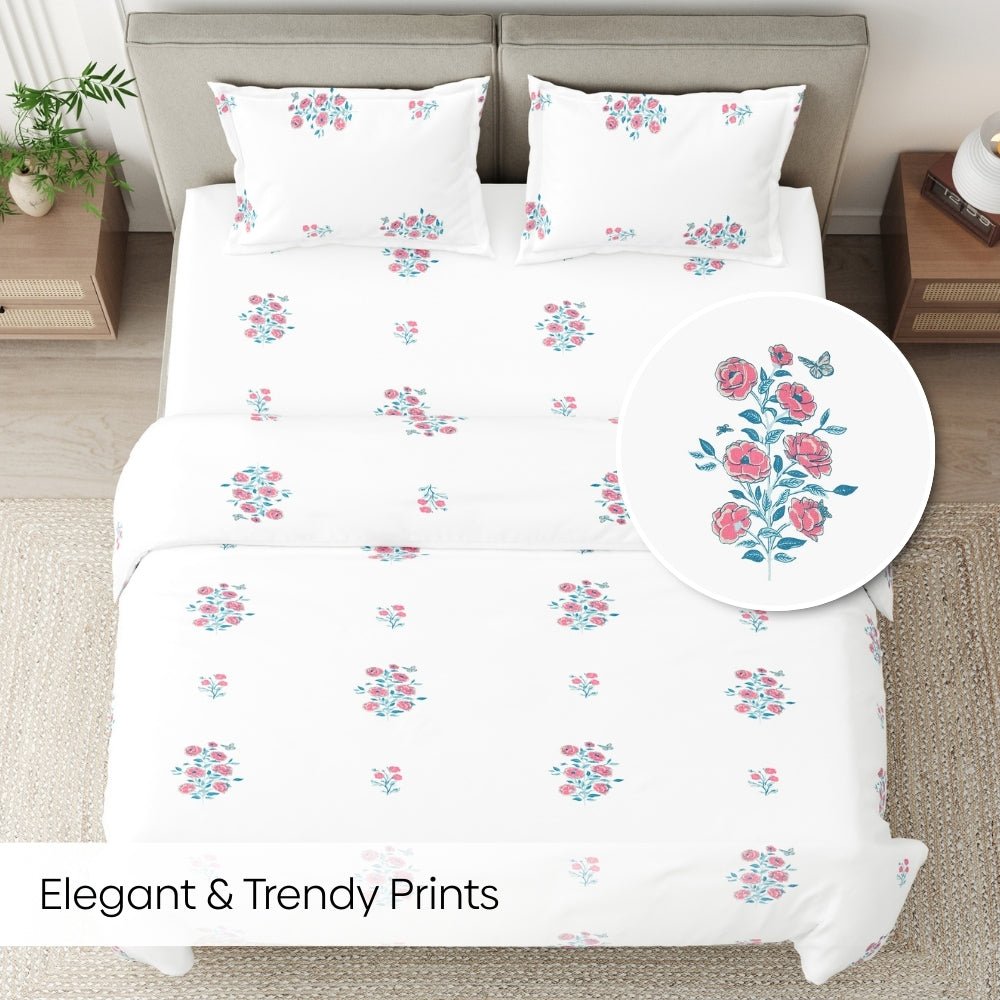 Festive Harmony Combed Cotton Double Bedsheet, 186 TC - Bedsheets | haus & kinder