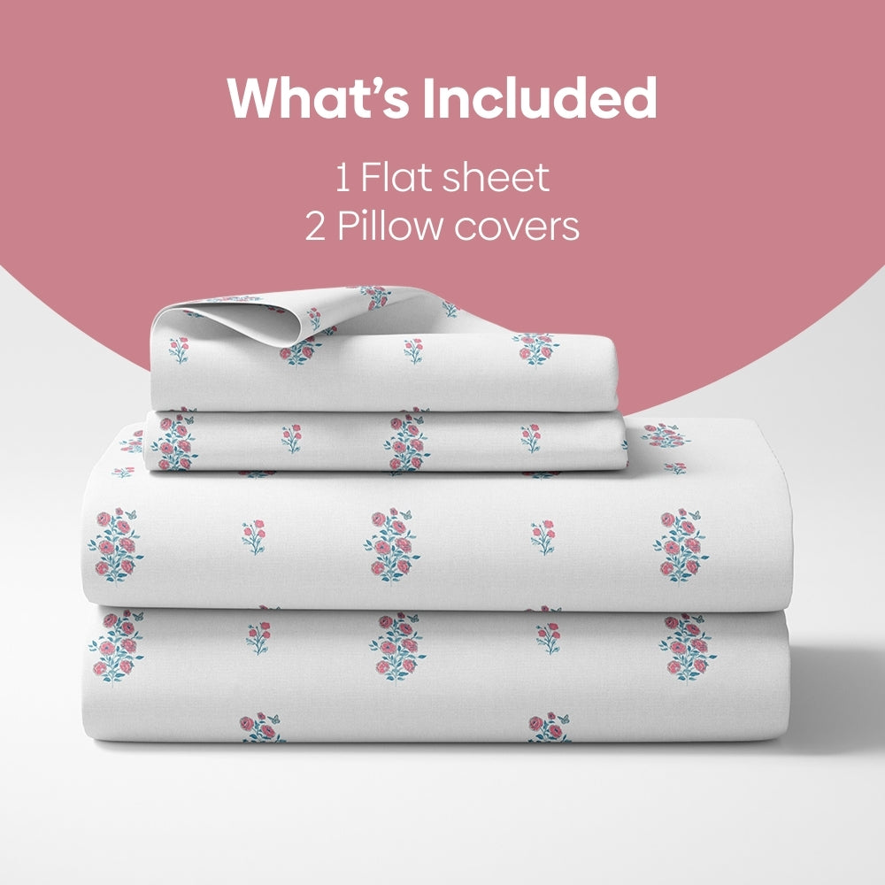 Festive Harmony Combed Cotton Double Bedsheet, 186 TC