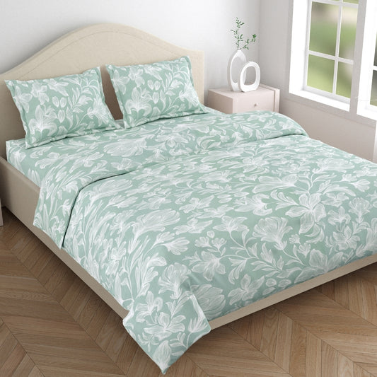 Combed Cotton Double Bedsheet Garden of Memories, 186 TC