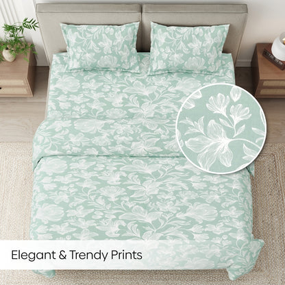 Garden of Memories Combed Cotton Double Bedsheet, 186 TC