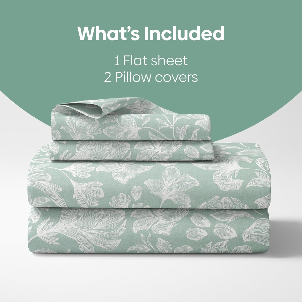 Garden of Memories Combed Cotton Double Bedsheet, 186 TC