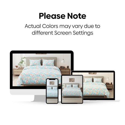 Ornate Whispers Combed Cotton King Bedsheet, 186 TC