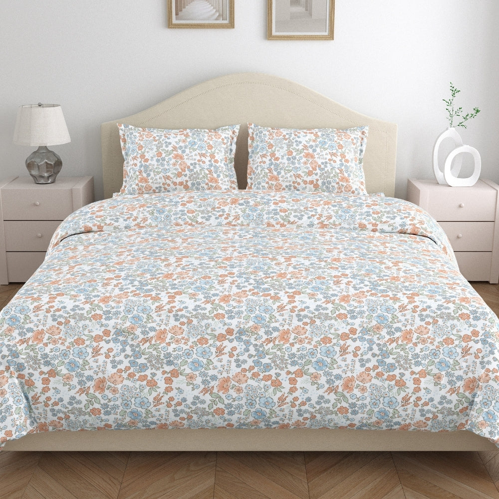 Combed Cotton Double Bedsheet Whispers of Bloom, 186 TC
