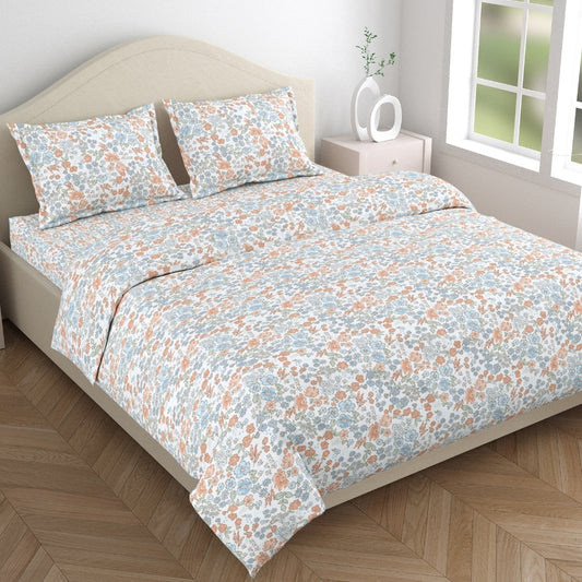 Combed Cotton Double Bedsheet Whispers of Bloom, 186 TC