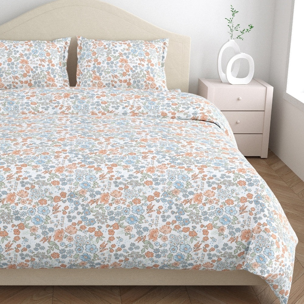 Combed Cotton Double Bedsheet Whispers of Bloom, 186 TC