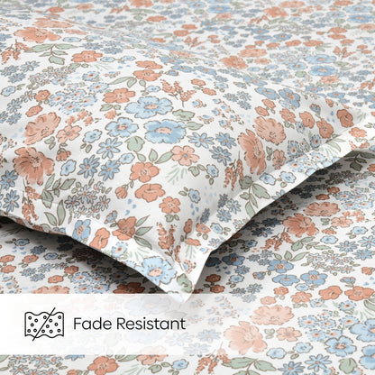 Whispers of Bloom Combed Cotton Double Bedsheet, 186 TC