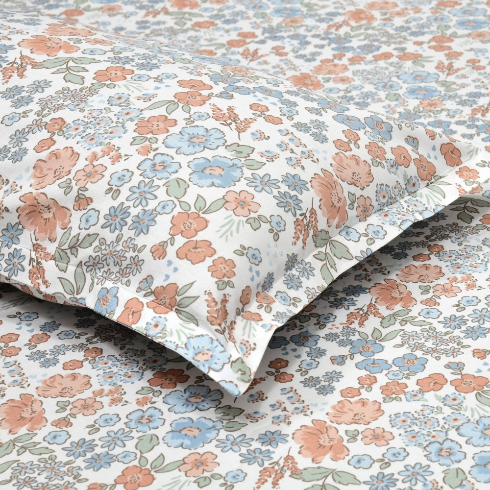Combed Cotton Double Bedsheet Whispers of Bloom, 186 TC