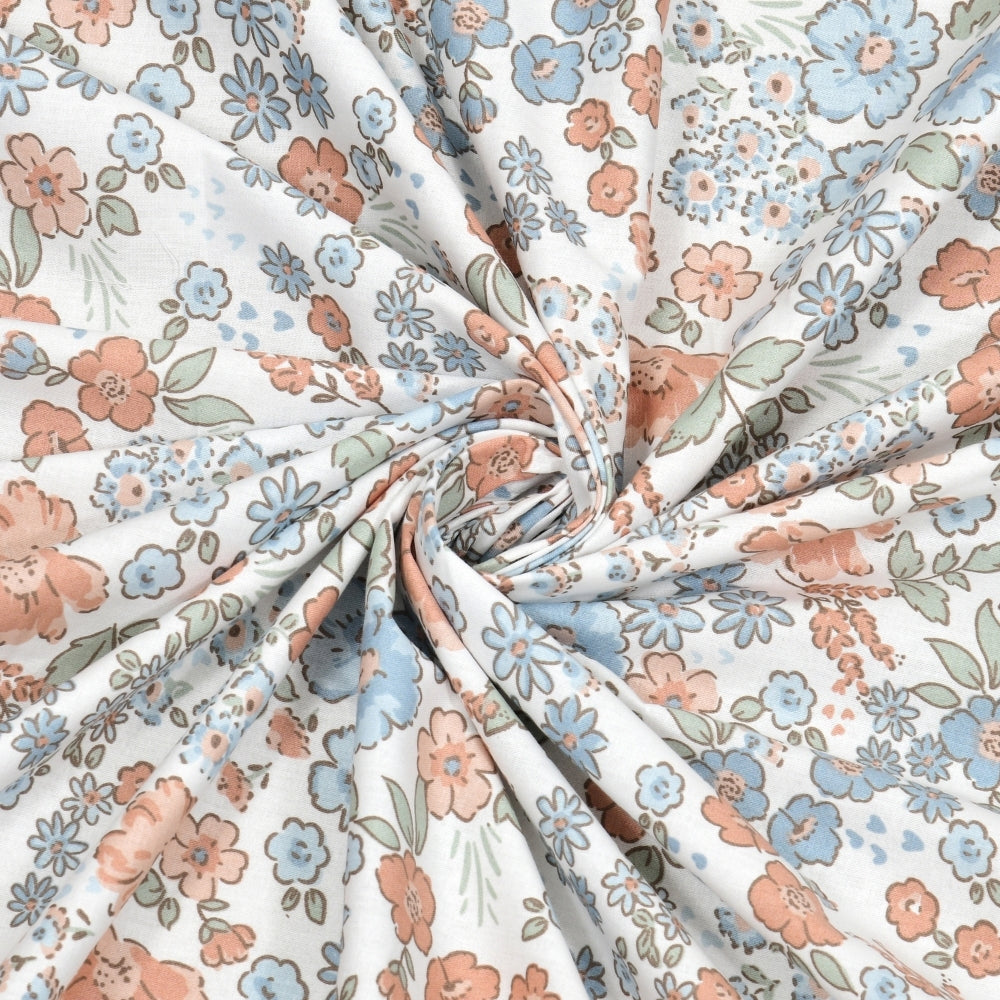 Combed Cotton Double Bedsheet Whispers of Bloom, 186 TC