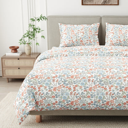 Whispers of Bloom Combed Cotton Double Bedsheet, 186 TC