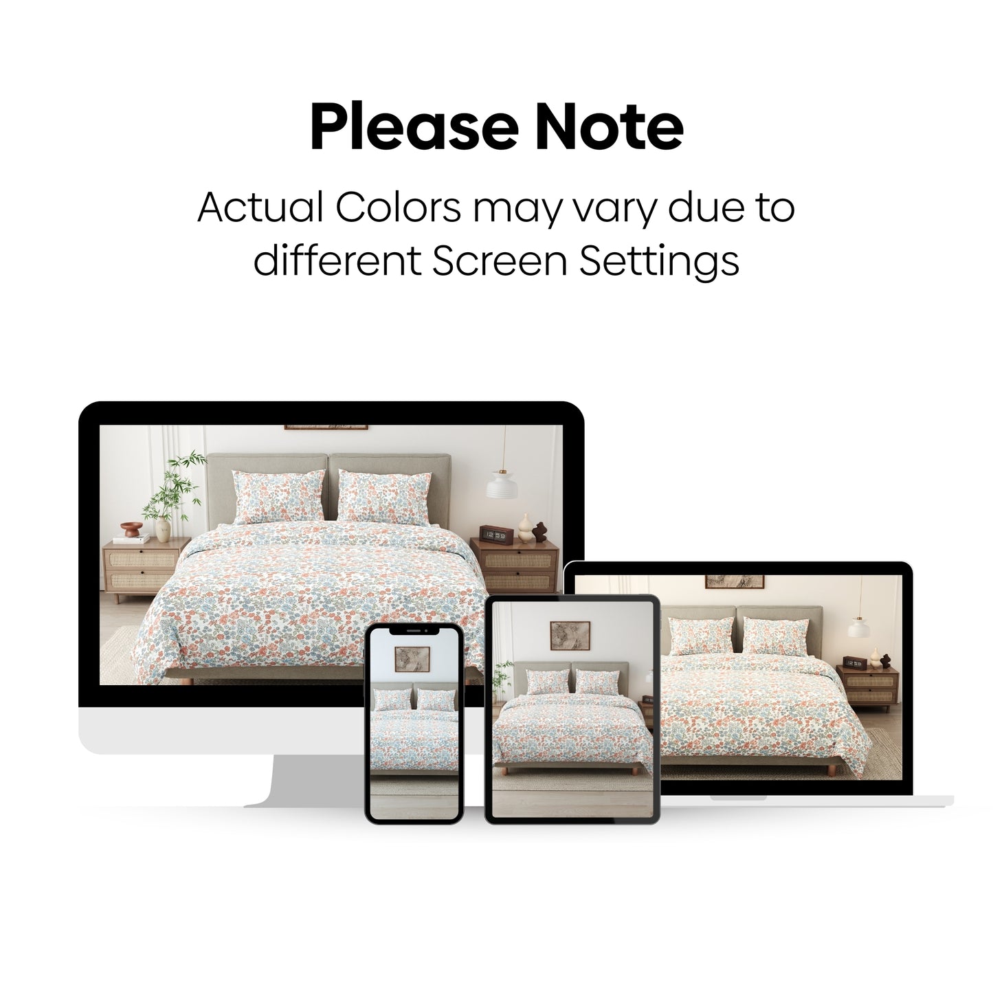 Whispers of Bloom Combed Cotton Double Bedsheet, 186 TC