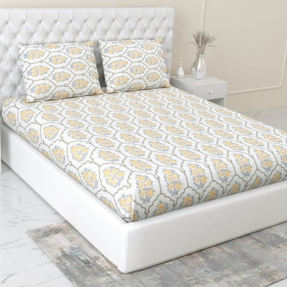 Combed Cotton Double Bedsheet Celebration in Bloom, 186 TC
