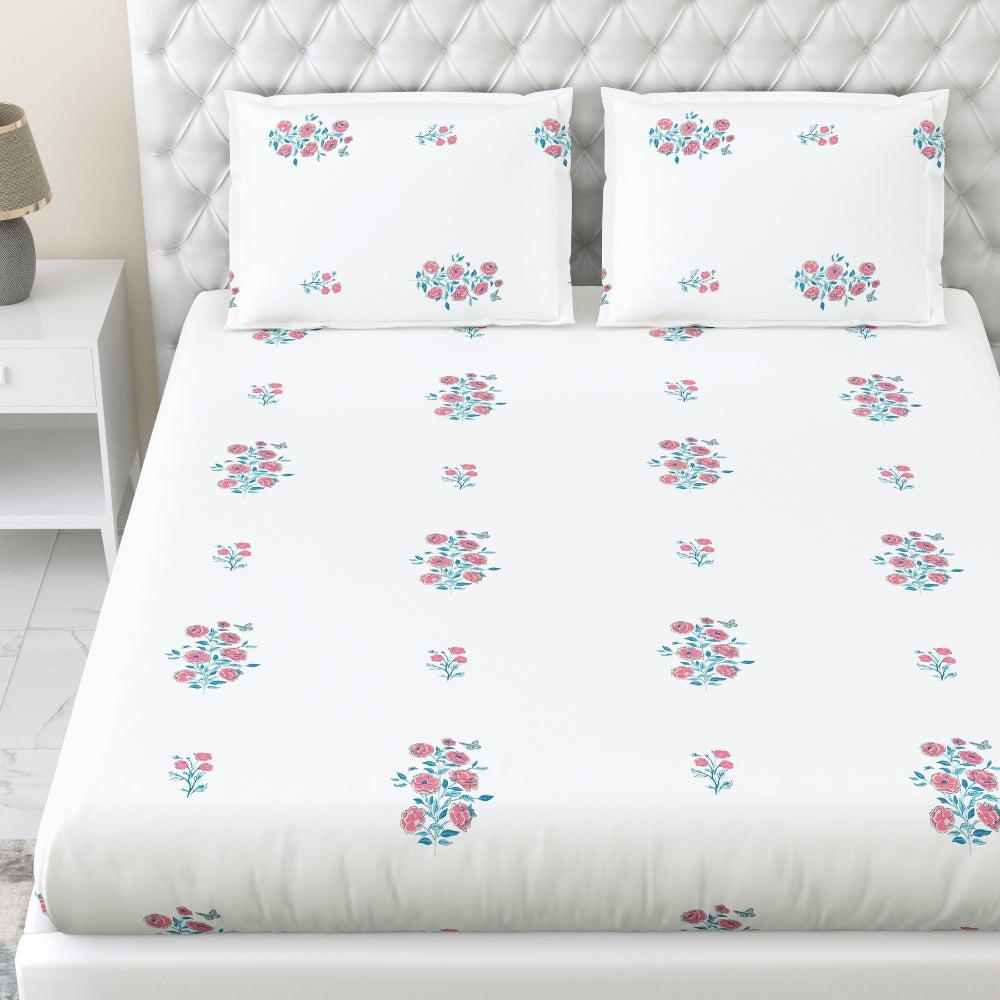 Combed Cotton Double Bedsheet Festive Harmony, 186 TC