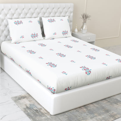 Combed Cotton Double Bedsheet Festive Harmony, 186 TC