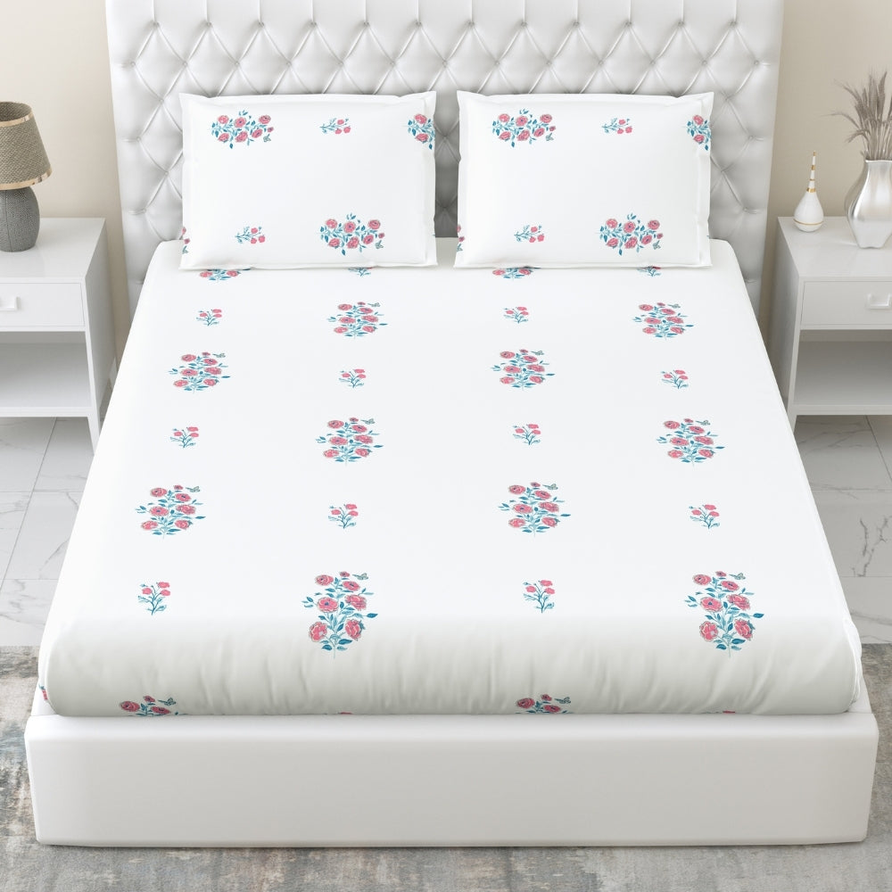 Combed Cotton Double Bedsheet Festive Harmony, 186 TC