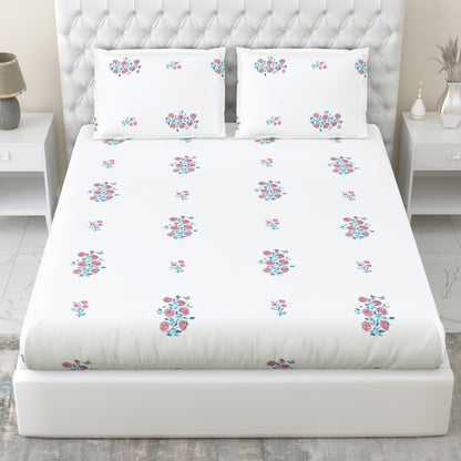 Combed Cotton Double Bedsheet Festive Harmony, 186 TC