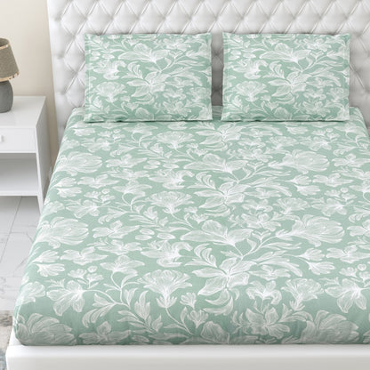 Combed Cotton Double Bedsheet Garden of Memories, 186 TC