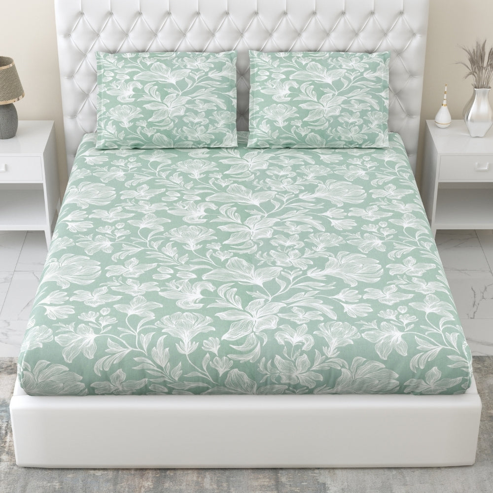 Combed Cotton Double Bedsheet Garden of Memories, 186 TC