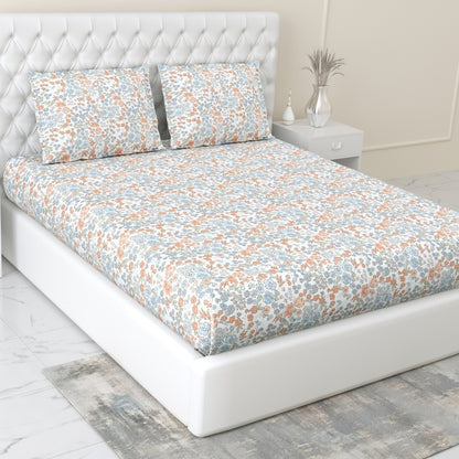 Combed Cotton Double Bedsheet Whispers of Bloom, 186 TC