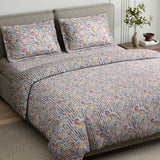 Whispering Song Bird Multi 100% Cotton King Flat Bedsheet, 186 TC - Bedsheets | haus & kinder