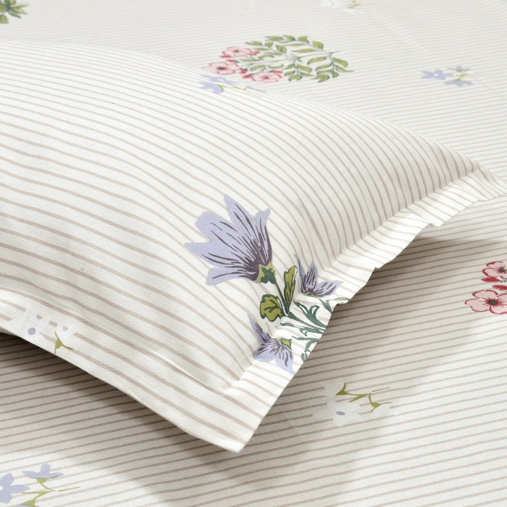 Floral Indienne 100% Cotton Double Size Bedsheet, 186TC