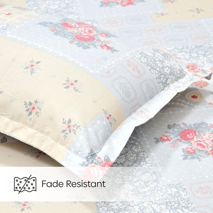 Blooming Heritage Combed Cotton King Bedsheet, 186 TC