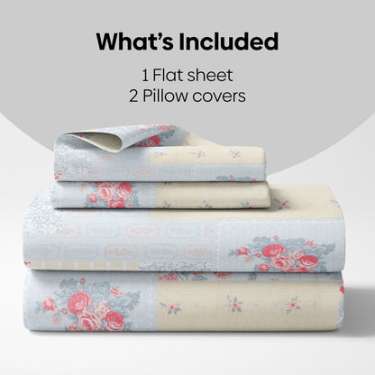 Blooming Heritage Combed Cotton King Bedsheet, 186 TC