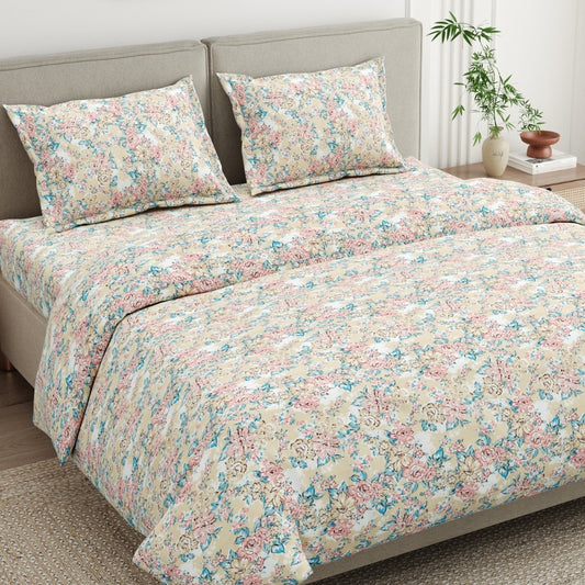 Blossom Legacy Combed Cotton King Bedsheet, 186 TC