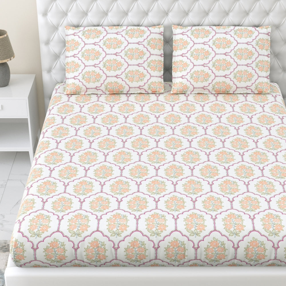 Combed Cotton King Bedsheet Heritage Blossom, 186 TC