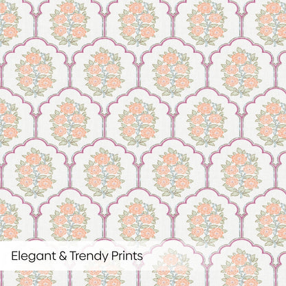 Heritage Blossom Combed Cotton King Bedsheet, 186 TC