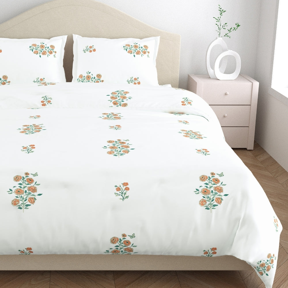 Combed Cotton King Bedsheet Petals of Tradition, 186 TC